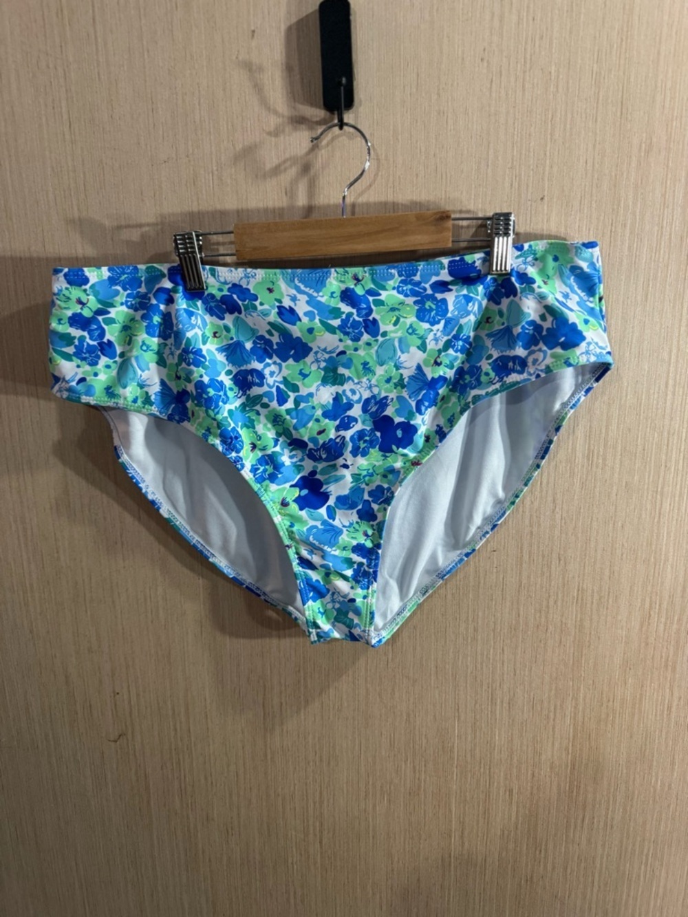 Women’s Floral Bikini Bottoms in Blue & Green Size 3XL